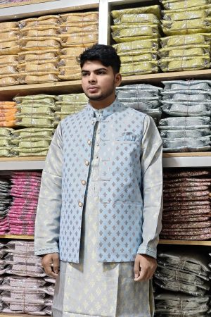 LIGHTGRAY KOTI SILVER SAND PANJABI C-06